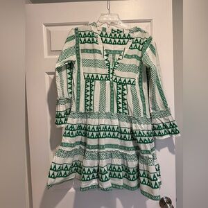 Green and White Patterned dress